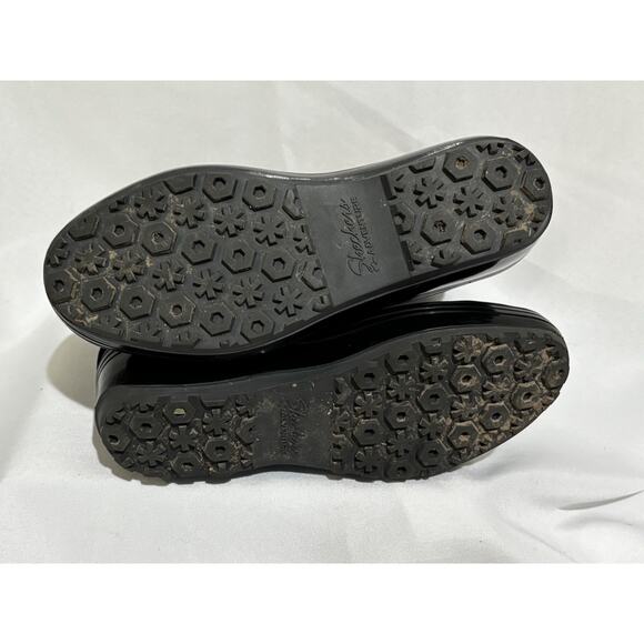 Skechers Women's Sz 7.5 Alaska Black Quilted Suede Leather Winter Boots Faux Fur - Picture 7 of 9